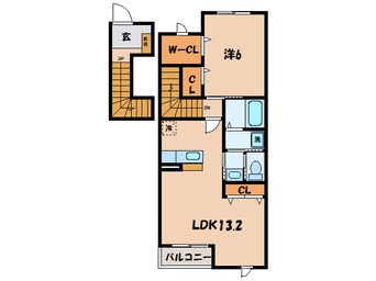 間取図 くるくるバス（碧南市）/岬町 徒歩2分 2階 築18年