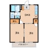名鉄西尾線/西尾駅 徒歩20分 2階 築32年 2DKの間取り