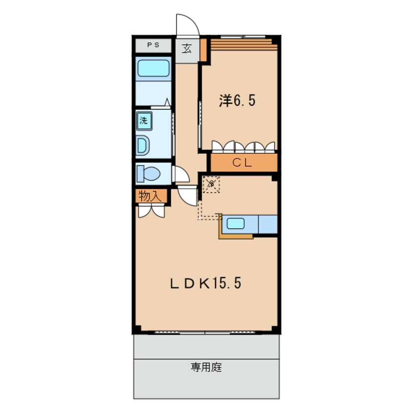 間取図 くるくるバス（碧南市）/岬町 徒歩2分 1階 築18年