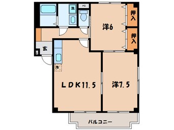 間取図 名鉄西尾線/西尾駅 徒歩10分 2階 築22年