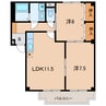 名鉄西尾線/西尾駅 徒歩10分 3階 築23年 2LDKの間取り