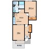 名鉄西尾線/上横須賀駅 徒歩15分 1階 築22年 2Kの間取り