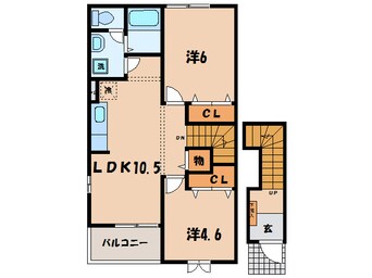 間取図 名鉄西尾線/上横須賀駅 徒歩15分 2階 築21年