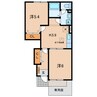 名鉄西尾線/上横須賀駅 徒歩15分 1階 築22年 2Kの間取り