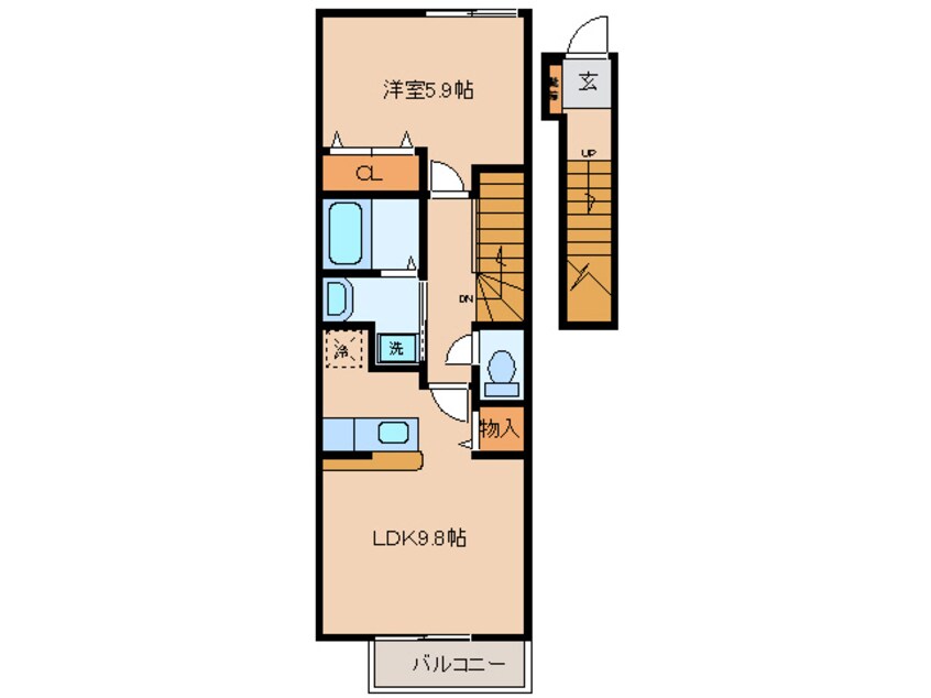 間取図 名鉄バス(西尾市)/徳永西 徒歩1分 2階 築17年