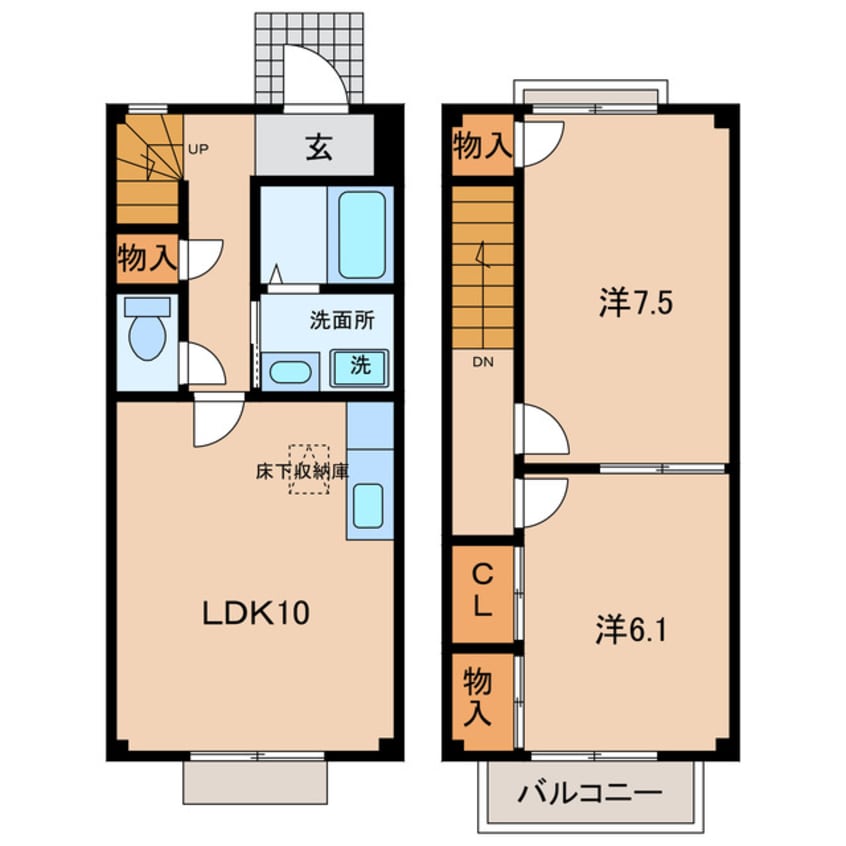 間取図 名鉄三河線/碧南中央駅 徒歩9分 1-2階 築19年