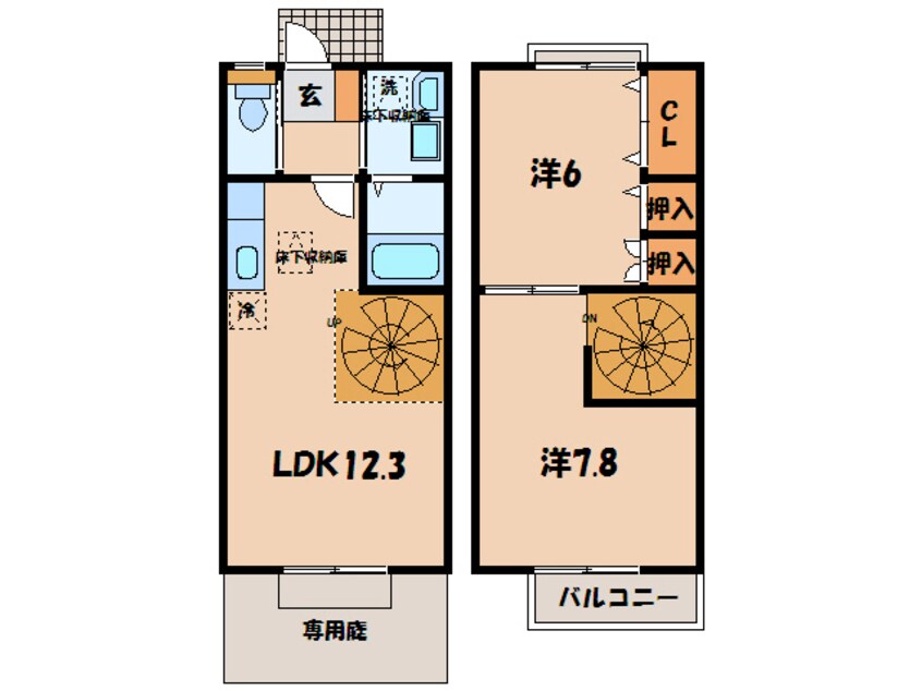 間取図 名鉄三河線/碧南駅 徒歩5分 1-2階 築17年