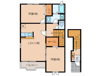 間取図 名鉄バス（岡崎市）/南中島 徒歩1分 2階 築18年