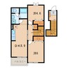 名鉄西尾線/西尾駅 徒歩16分 2階 築24年 2DKの間取り