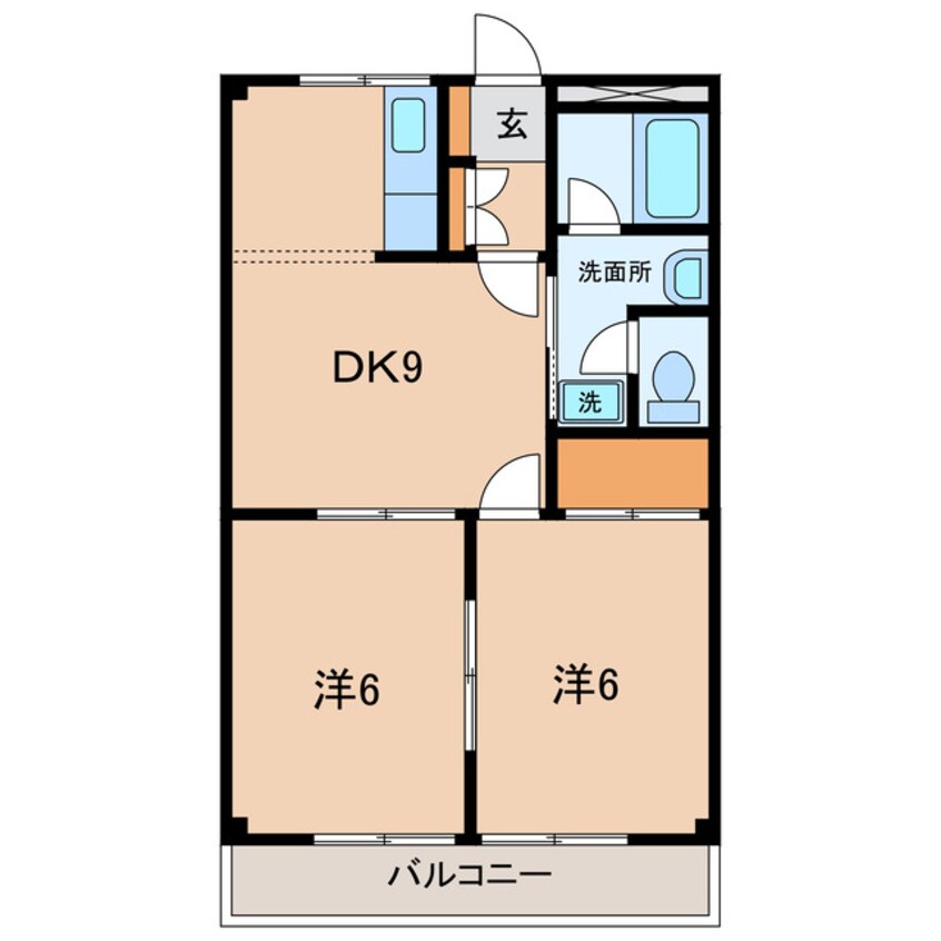 間取図 名鉄三河線/吉浜駅 徒歩14分 2階 築27年