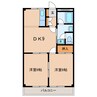 名鉄三河線/吉浜駅 徒歩14分 1階 築28年 2DKの間取り