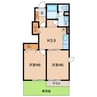 名鉄バス（岡崎市）/南中島 徒歩3分 1階 築22年 2Kの間取り