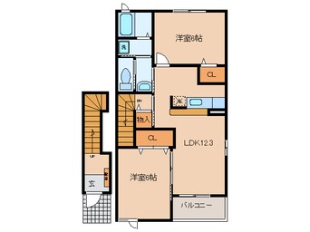 間取図 名鉄バス（幡豆郡）/赤羽根口 徒歩2分 2階 築17年