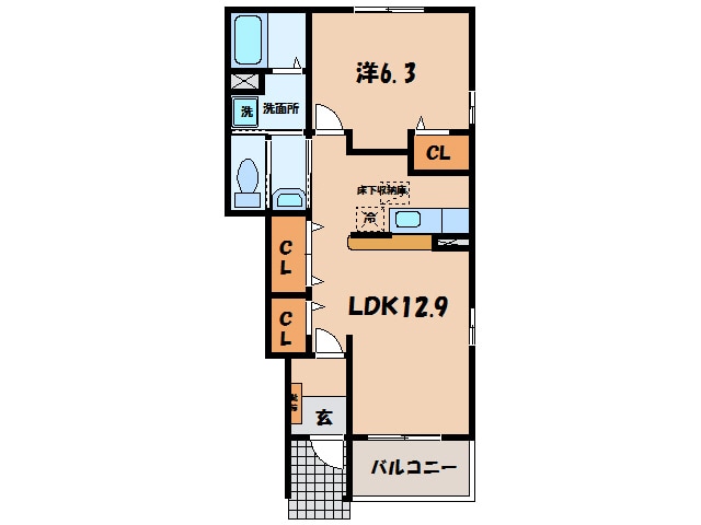 間取り図 名鉄バス(西尾市)/徳永東 徒歩1分 1階 築18年