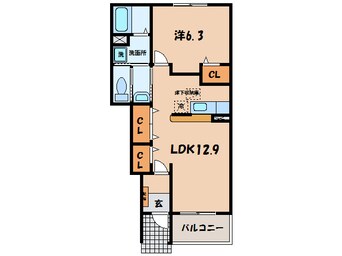 間取図 名鉄バス(西尾市)/徳永東 徒歩1分 1階 築18年