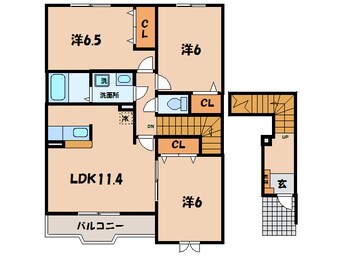 間取図 名鉄西尾線/桜町前駅 徒歩14分 2階 築18年