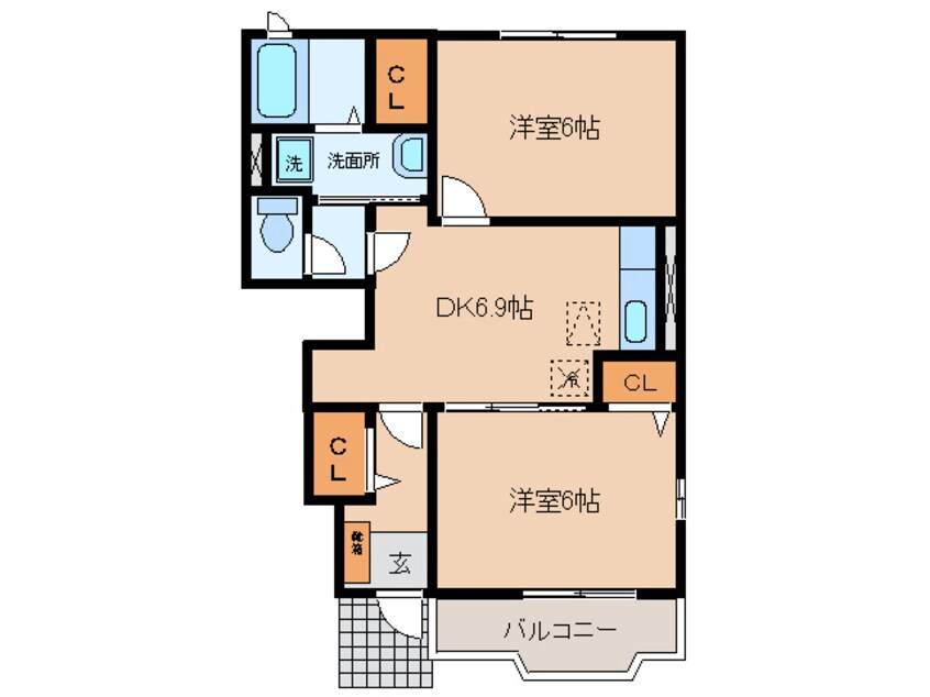 間取図 名鉄西尾線/上横須賀駅 徒歩12分 1階 築16年