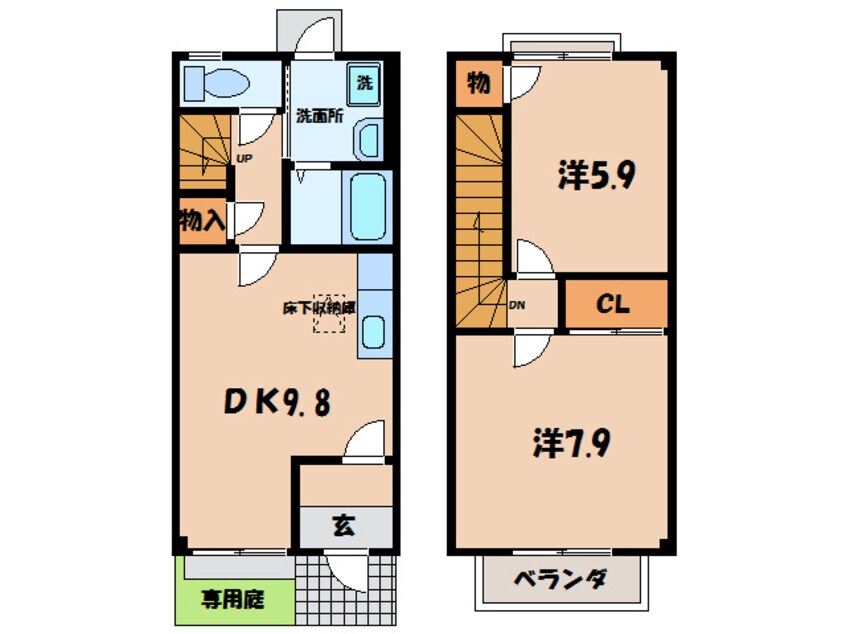 間取図 名鉄三河線/碧南駅 徒歩15分 1-2階 築21年