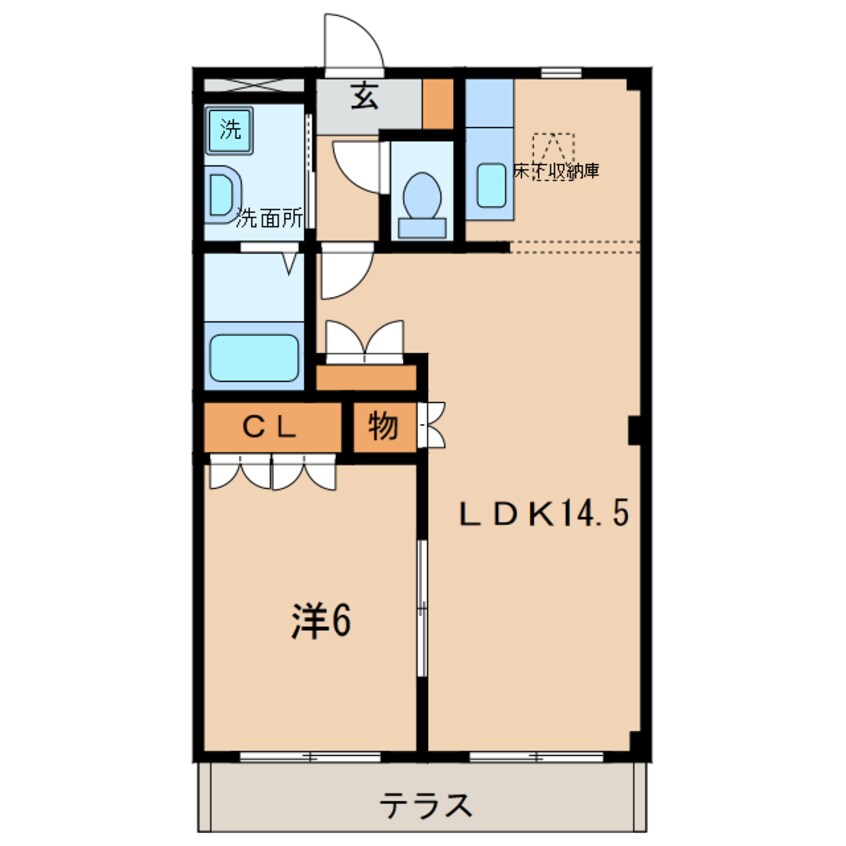 間取図 名鉄三河線/北新川駅 徒歩30分 1階 築18年