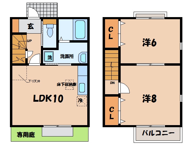 間取り図 名鉄三河線/北新川駅 徒歩33分 1-2階 築17年