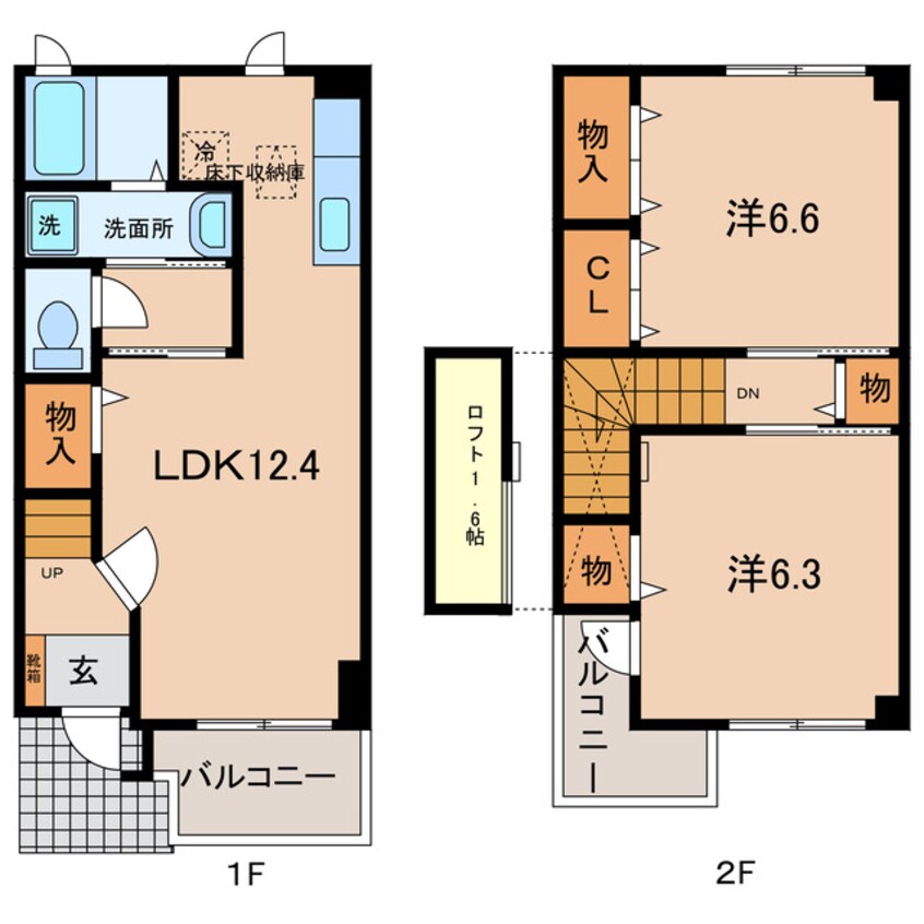 間取図 名鉄三河線/吉浜駅 徒歩18分 1-2階 築19年