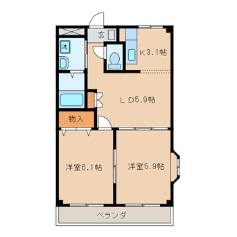 間取図 名鉄三河線/三河高浜駅 徒歩22分 1階 築22年