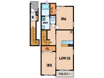 間取図 東海道本線/幸田駅 徒歩20分 2階 築16年