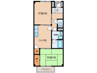 間取図 東海道本線/幸田駅 徒歩9分 1階 築25年