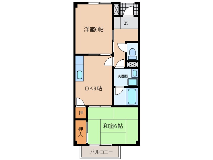 間取図 東海道本線/幸田駅 徒歩9分 1階 築25年