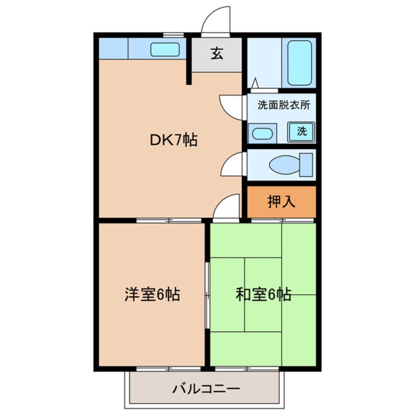 間取図 名鉄西尾線/西尾口駅 徒歩12分 2階 築31年