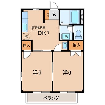 間取図 名鉄バス(西尾市)/田貫 徒歩4分 1階 築31年