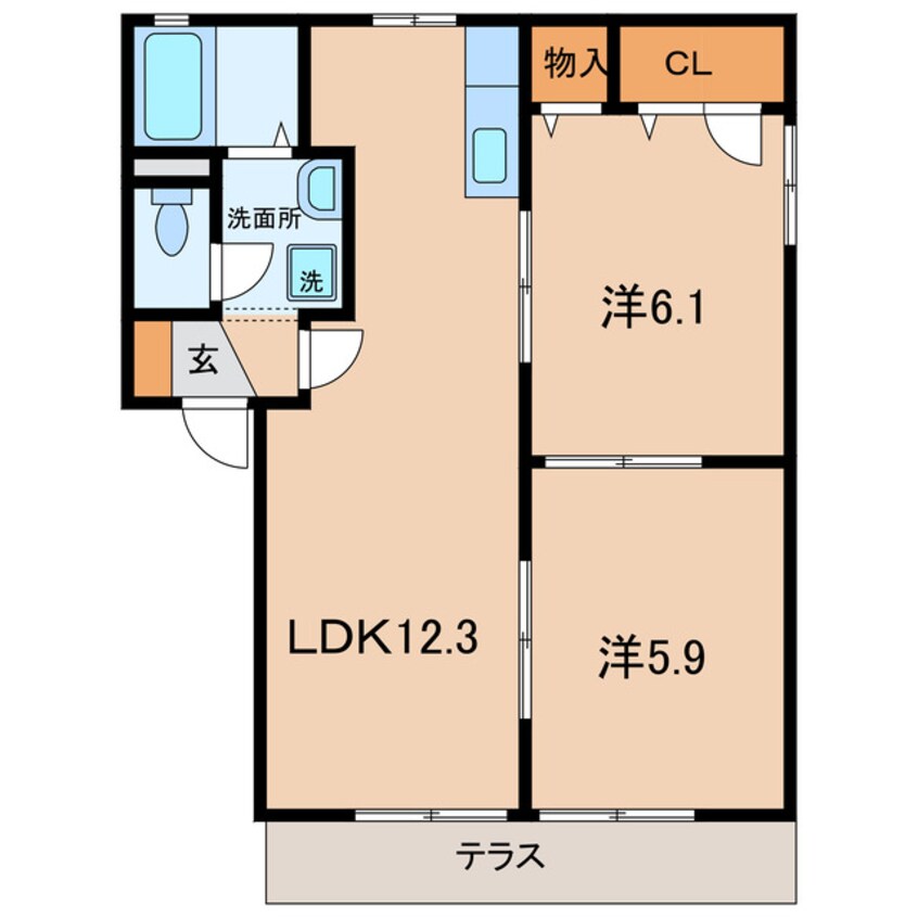 間取図 名鉄バス(西尾市)/下矢田 徒歩3分 1階 築20年