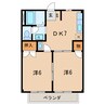 東海道本線/相見駅 徒歩21分 2階 築29年 2DKの間取り