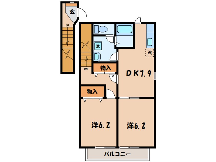 間取図 東海道本線/幸田駅 徒歩20分 2階 築25年