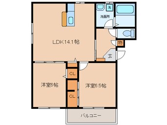 間取図 名鉄バス(西尾市)/新在家 徒歩1分 2階 築16年