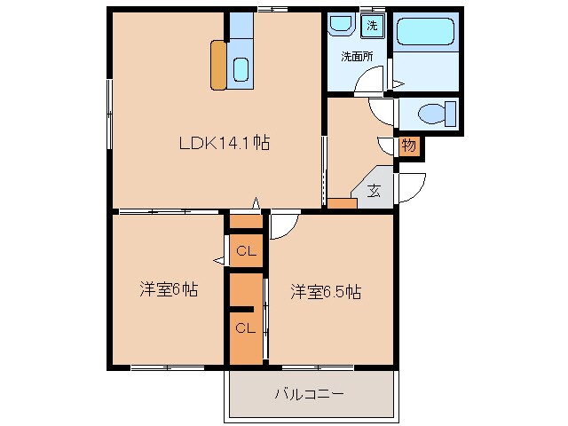 間取り図 名鉄バス(西尾市)/新在家 徒歩1分 2階 築16年