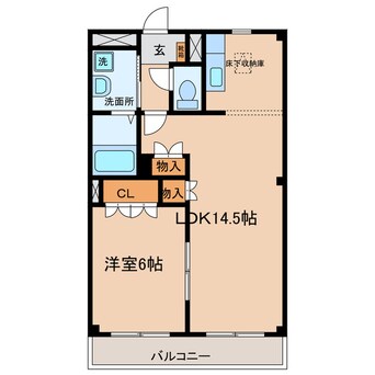 間取図 名鉄バス(西尾市)/東脇 徒歩1分 1階 築15年