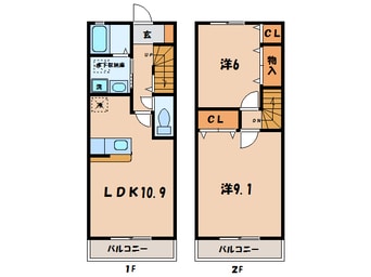 間取図 名鉄バス(西尾市)/刈宿 徒歩3分 1-2階 築16年