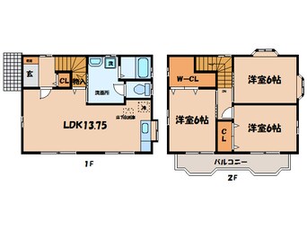 間取図 名鉄三河線/碧南駅 徒歩10分 1-2階 築14年