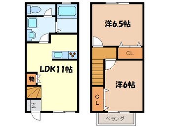 間取図 東海道本線/幸田駅 徒歩30分 1-2階 築15年