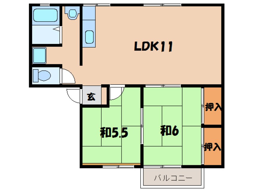 間取図 名鉄西尾線/西尾口駅 徒歩23分 1階 築31年