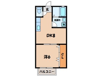 間取図 東海道本線/幸田駅 徒歩4分 2階 築23年