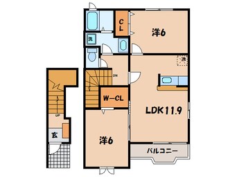 間取図 名鉄三河線/吉浜駅 徒歩12分 2階 築18年