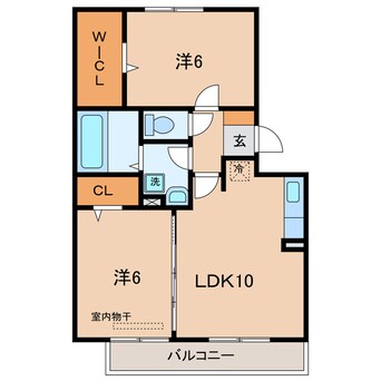 間取図 東海道本線/岡崎駅 バス7分中村下車:停歩3分 2階 築13年