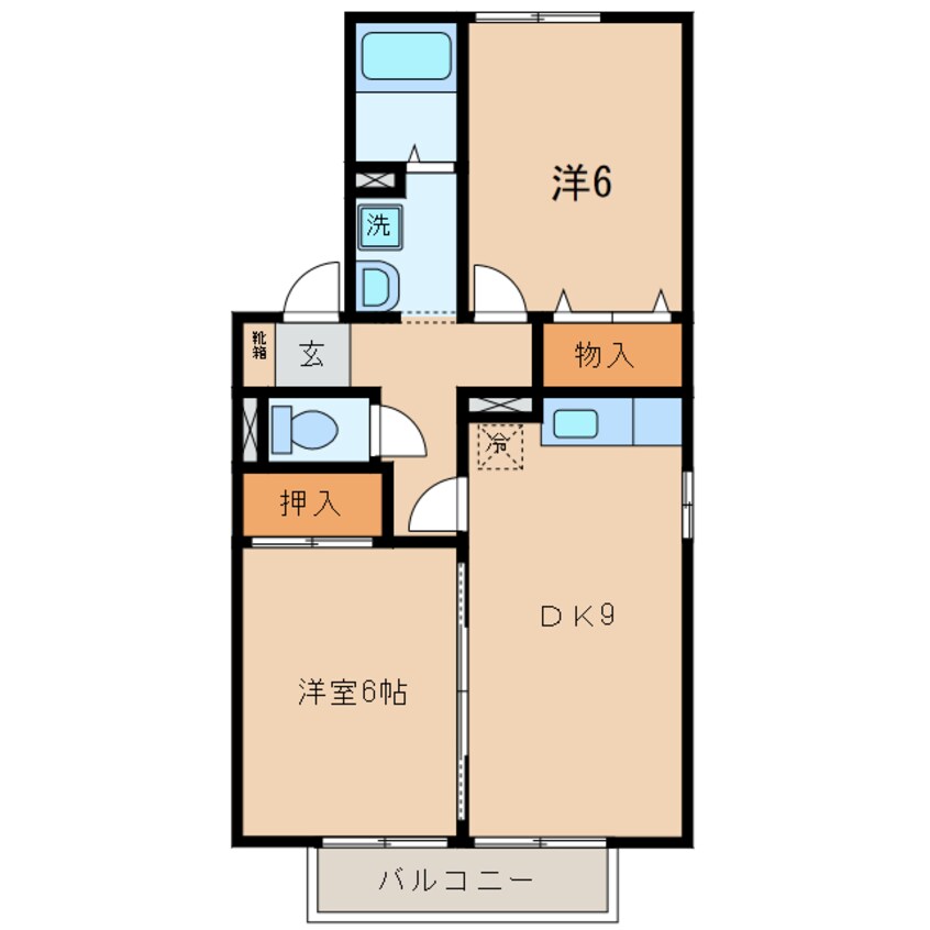 間取図 名鉄三河線/北新川駅 徒歩8分 2階 築25年