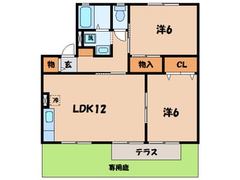 間取図 東海道本線/三ケ根駅 徒歩9分 1階 築28年