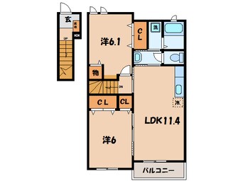 間取図 東海道本線/幸田駅 徒歩19分 2階 築13年