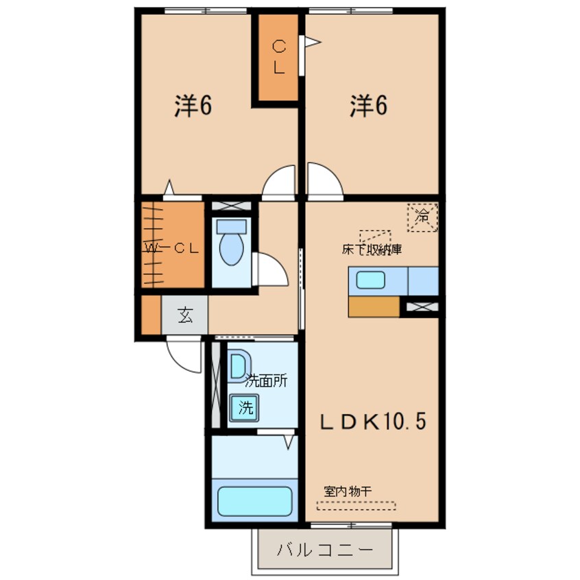 間取図 名鉄西尾線/西尾口駅 徒歩5分 1階 築12年