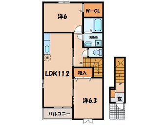 間取図 名鉄蒲郡線/三河鳥羽駅 徒歩5分 2階 築12年