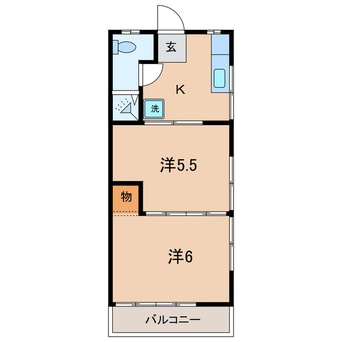 間取図 名鉄西尾線/西尾駅 徒歩8分 2階 築52年